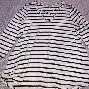 Stripped Criss Cross Boutique Top